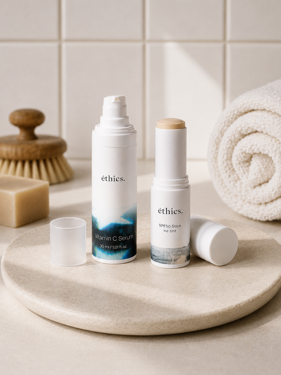 Vitamin C + SPF 50 Skincare Set – Morning Glow Routine | éthics